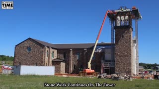 Stone work time lapse on a church