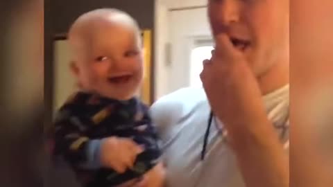 Baby & Dad Funny Moments 😄😄😄