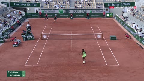 |4K| Rybakina - Williams | Roland Garros 2021 R4