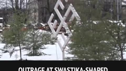 Riga with "Xmas snowflake swastikas