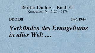 BD 3158 - VERKÜNDEN DES EVANGELIUMS IN ALLER WELT ....