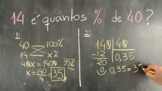 😱 TODO MUNDO ERRA essa porcentagem 14 é quantos porcento de 40 Você consegue resolver