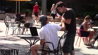 Hilarious "What are you listening to?" prank