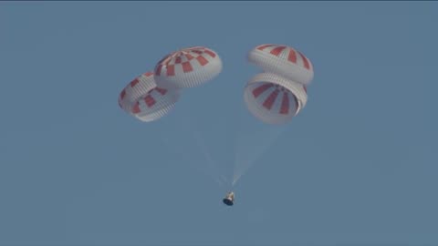 Spacex crew dragon returns from space station on demo-1mission