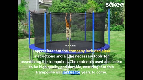 View Comments: SÄKEE 15 14 12 10FT Trampoline with Safety Enclosure Net for Kids Adults Round R...