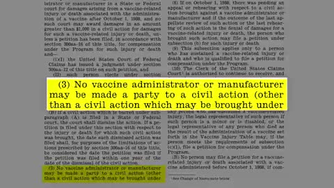 Vaccine Injury Act of 1986: Manufacturers Cannot Be Sued for Injury or Death