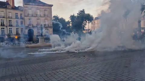 As police deploy tear gas in Nantes and Rennes amid celebrations over the leftist