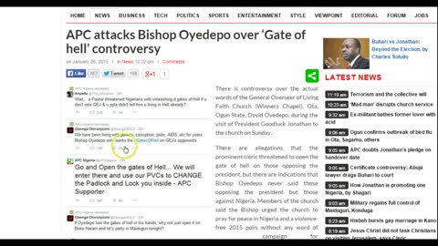 BISHOP DAVID OYEDEPO SAID THAT HE WILL OPEN THE GATES OF HELL AFTER BUHARI ELECTED 2015