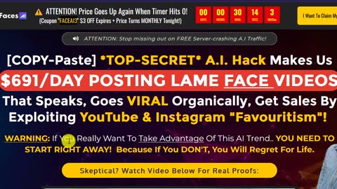 Viral Faces AI Review - Unlimited AI Face Video Creator