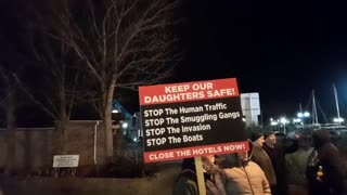 Footage from protests outside illegal migrants Hotel Bangor Co Down.