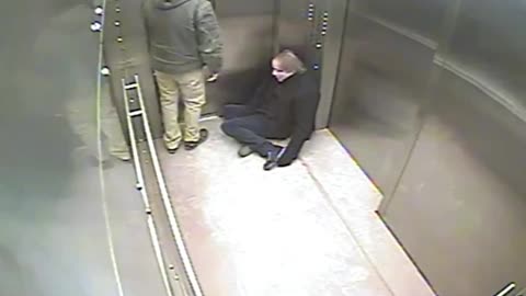 Old Man Catches Hands In Elevator