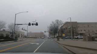Foggy Day Virtual drive across Main Street Bridge / Veterans Memorial Bridge Little Rock / Argenta