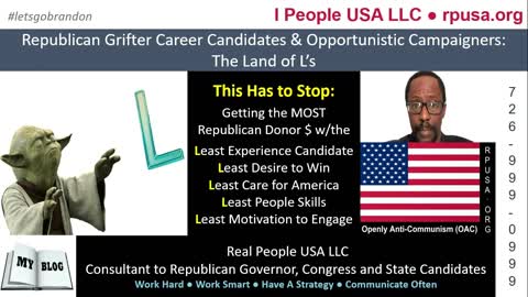 Republican Grifter Career Candidates & Opportunistic Campaigners: The Land of Least's