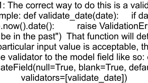 django modelsDateField prevent past