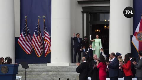 The audience goes wild as Gov. Ron DeSantis and his family arrive at his inauguration as he prepares to begin his second term as Governor of Florida