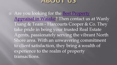Best Property Appraisal in Waiake