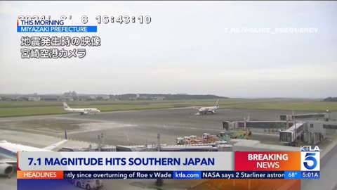 Powerful 7.1 magnitude earthquake hits southern Japan.