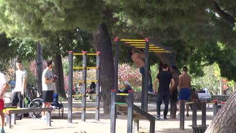 Buen Retiro Park - outdoor Gym Madrid, Spain