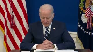 WATCH: Biden Literally Curls Up in Fetal Position After Being Asked Questions by the Press