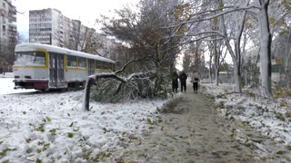 Winter storm causes blackouts, road closures in Ukraine