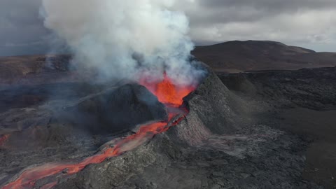 Beautifull volcano erupting