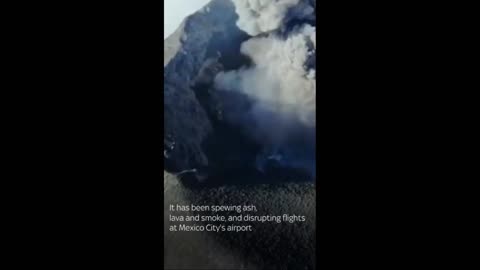 Drone footage shows ongoing eruption of Mexico Volcano