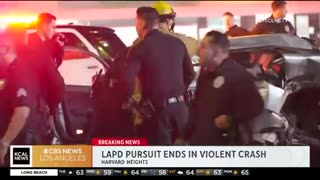 PURSUIT ENDS IN HORRIBLE CRASH CAUSING MULTIPLE INJURIES IN LOS ANGELES