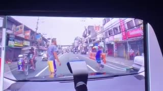 Little Boy Walks Into Street