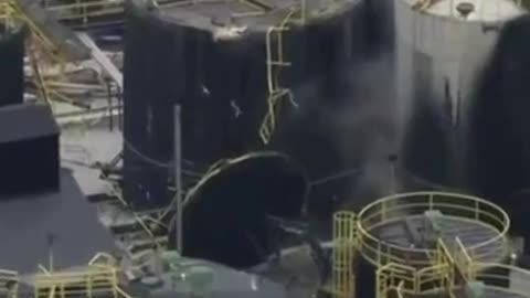 Oil refinery exploded.