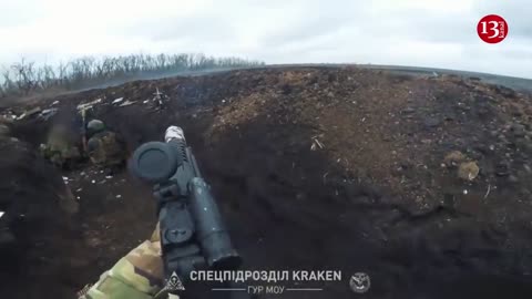 Combat footage of "Kraken" special forces unit with infantry and vehicles in Bakhmut direction