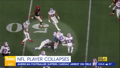 NFL star Damar Hamlin ‘critical’ after frightening on-field collapse | 9 News Australia