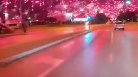 The streets erupt in celebration of fireworks as President Nayib Bukele is reelected