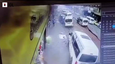 Security camera footage captures Joburg CBD explosion