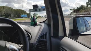 Driving over the Queensferry crossing bridge