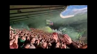 Celtic fans pryo madness halftime v rangers