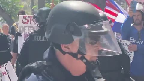 "Stop Defending Pedo's Protest" Police, protesters, and Antifa counter-protesters clash