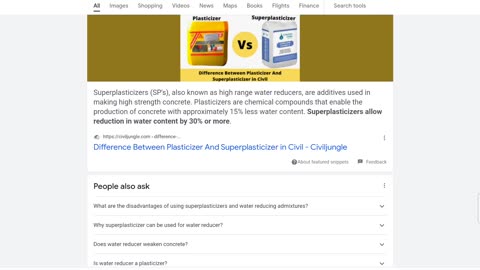 Concrete Superplastersizer and concrete water content