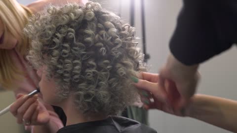 Hair dressing beautiful curly hair