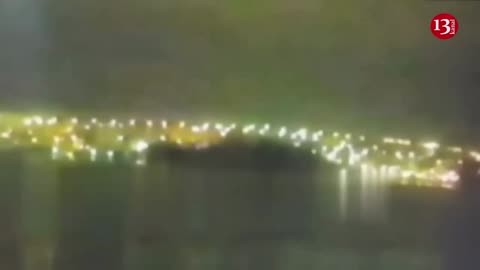 Ukrainian drones attack the port where Russian ships were stationed in Crimea Courtesy Kanal13