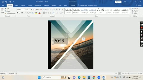 Design a book cover page using Microsoft word