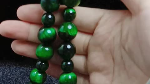 Green and blue tiger eye 12mm beads gemstone necklace Amethyst gem choker