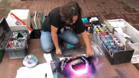 Street artist Speed Painting Elephant