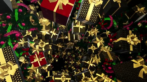 Floating Christmas Gifts, background video