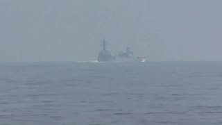 Close Encounter Between A Chinese Naval Ship And American Destroyer Near Taiwan