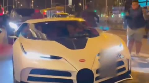 Cristiano Ronaldo drives a Bugatti