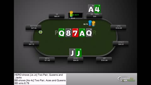 JJ Pocket Jacks, checked to river with value bet