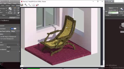 3D Designer Chair Rendering on AutoCAD by Masroor Khan For Beginners