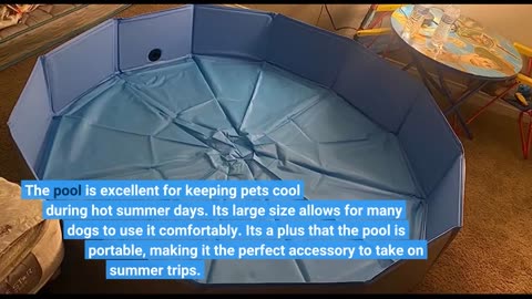 Skim Ratings: Dog Pool Foldable 72"*12", Kiddie Pool Hard Plastic for Kids Pets, Dog Swimming P...