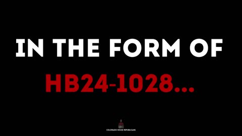 It's time for the Colorado House to terminate HB24-1028...