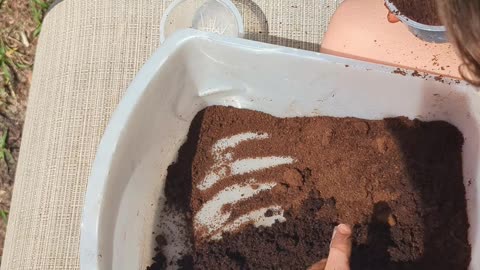 SENSORY MESSY PLAY with ground coffee! Why you need your kid to get messy with dirt hands